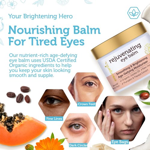 Regine Switzerland USDA Organic Eye Moisturizer Cream - Rejuvenating Age-Defying Balm for Sensitive Skin with Jojoba & Argan Oil
