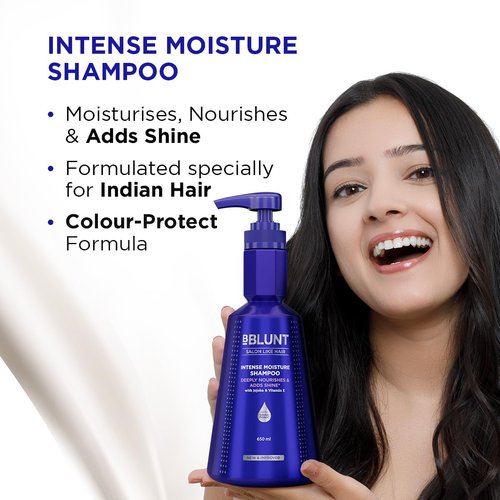 BBLUNT Intense Moisture Shampoo - Hydrating Jojoba & Vitamin E Formula for Dry, Frizzy Hair | 650 ml