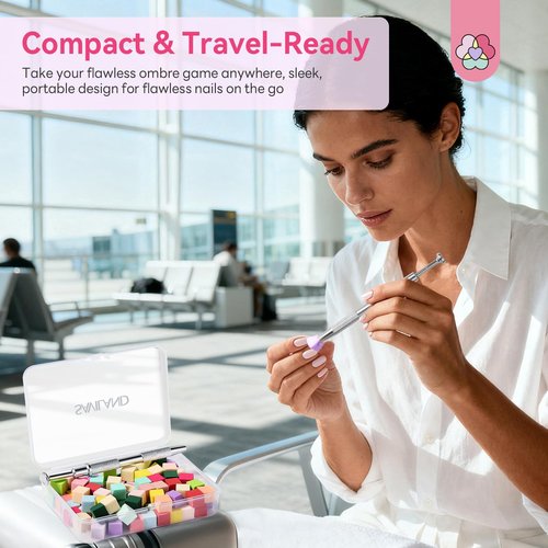 SAVILAND Essentials Colorful Mini Nail Sponge: 100PCS Ombre Sponges With Grabbing Pen Soft Nail Sponges for Ombre French Tip Tools Nail Art Kit Gradient Chrome Effect Nail Art Supplies & Nails Design