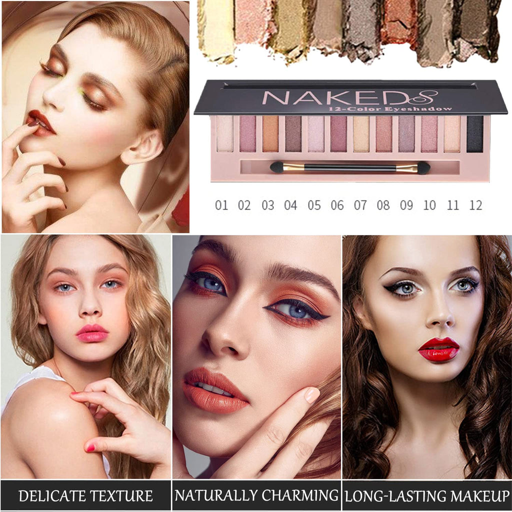 Sulily Eyeshadow Palette Kit - 12 Colors in Matte & Shimmer | Waterproof Professional Makeup for Women