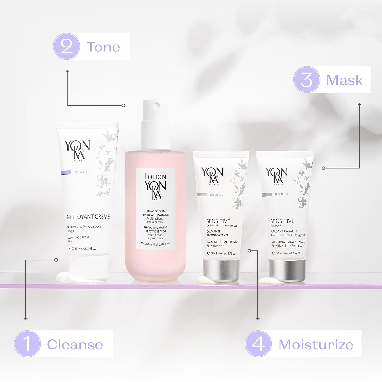 Yonka Nettoyant Creme - Cleansing Makeup Remover Cream with Calming Peppermint | 3.53 oz for Sensitive & Acne-Prone Skin