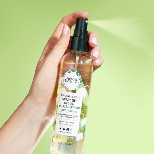 Herbal Essences Hair Spray Gel - Touchable Hold Styling Gel for Curly Hair | 5.7 Fl Oz (Pack of 3)
