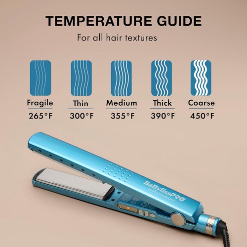 BabylissPRO Nano Titanium Hair Straightener - Professional Ionic Flat Iron for All Hair Types