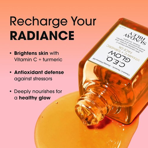 Sunday Riley C.E.O. Glow Face Oil - Vitamin C & Turmeric for Radiant Skin, 1 oz