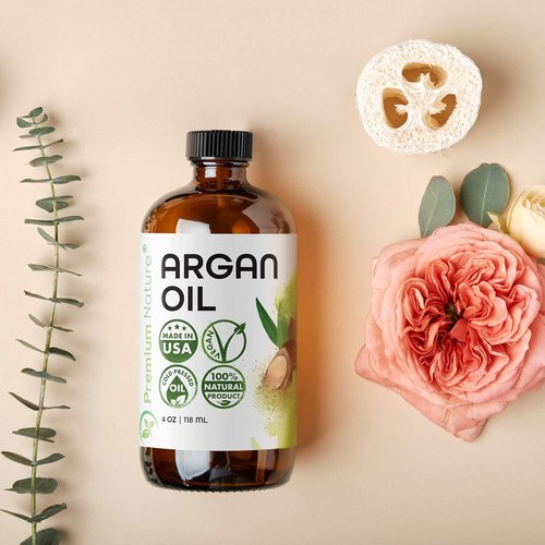 Premium Nature Argan Oil - 100% Pure Cold Pressed Hair Serum for Growth & Moisture | 4 oz