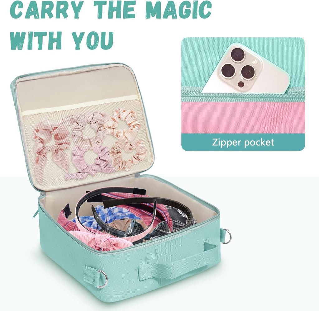 WOOMADA Travel Case for Mouse Ears - Stylish Headband Holder & Hair Accessories Organizer Bag