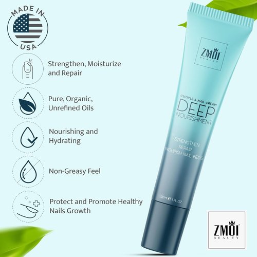 Regine Switzerland Cuticle & Nail Cream Treatment - Deep Nourishing Daily Repair with Organic Shea Butter & Jojoba Oil - Hydrating & Strengthening (1 Fl Oz)