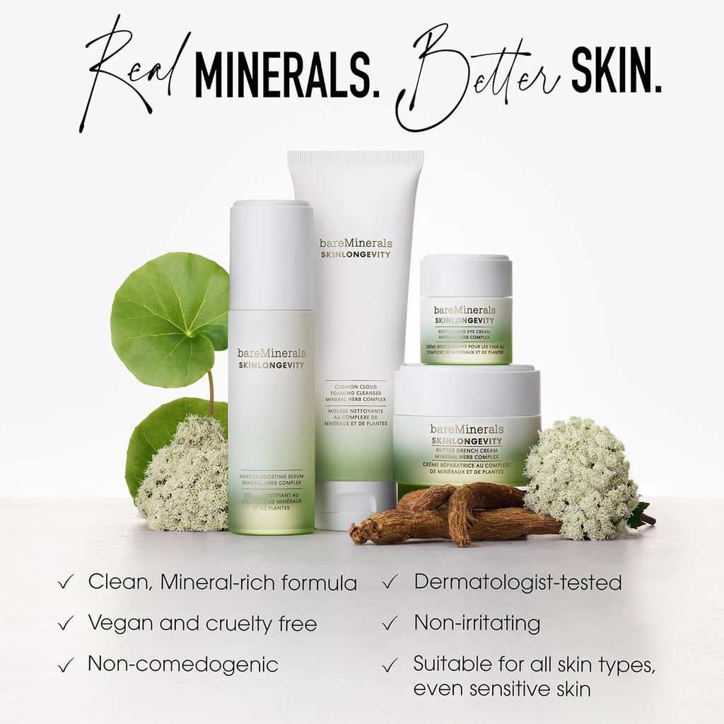 bareMinerals Face Cream Bundle - Hydrating Butter Drench & Skinlongevity Cleanser Set