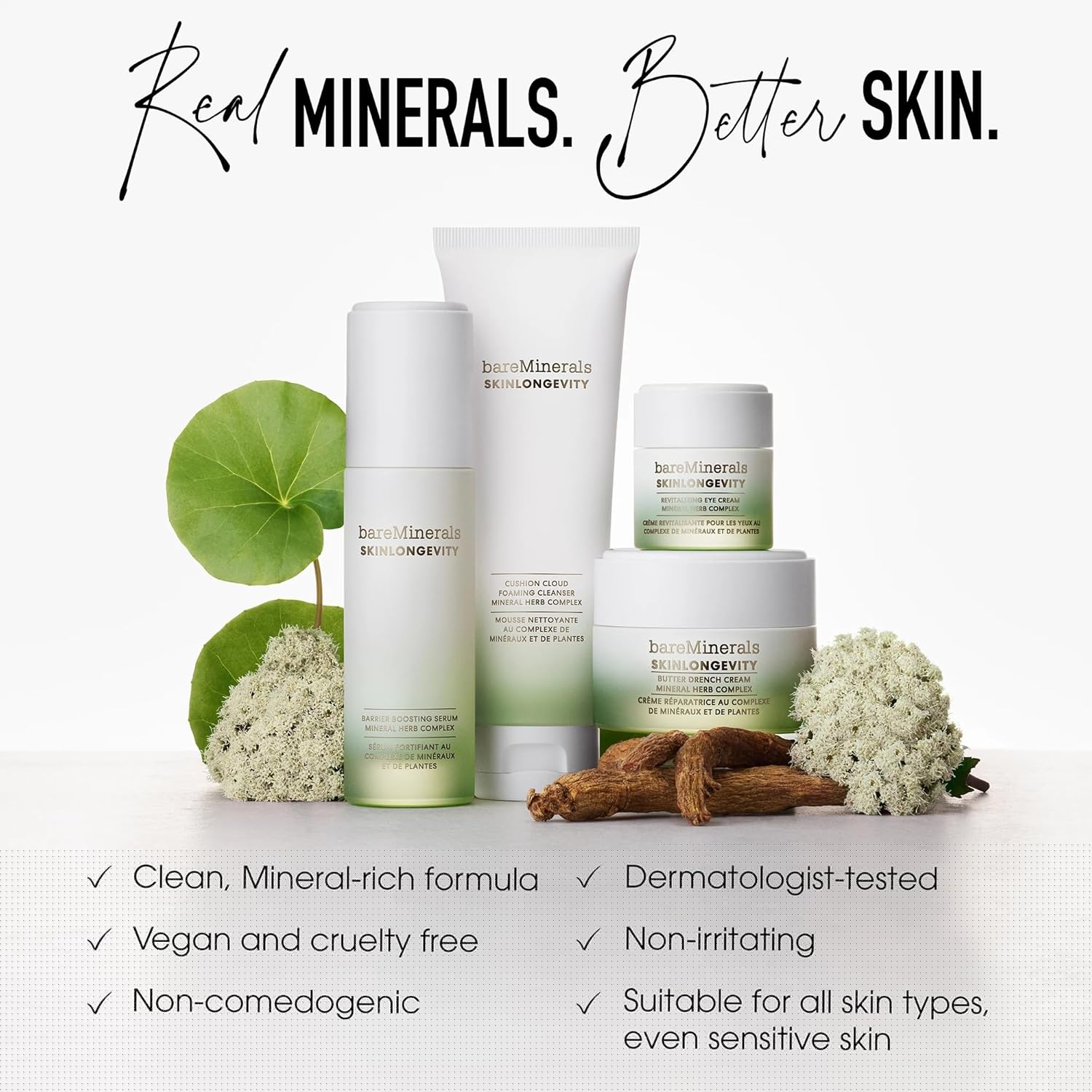 bareMinerals Face Cream Bundle - Hydrating Butter Drench & Skinlongevity Cleanser Set