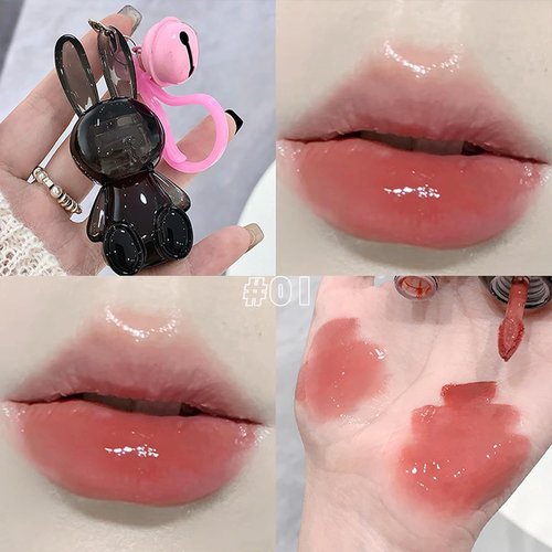 Petansy Cute Rabbit Lip Gloss Set - Moisturizing, Hydrating, Non-Stick | Plumping Lip Tint & Balm