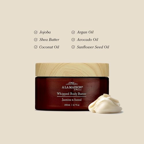 A LA MAISON Whipped Body Butter - Jasmine & Santal - Ultra-Rich Shea Moisturizer for Dry Skin - 6.7 oz