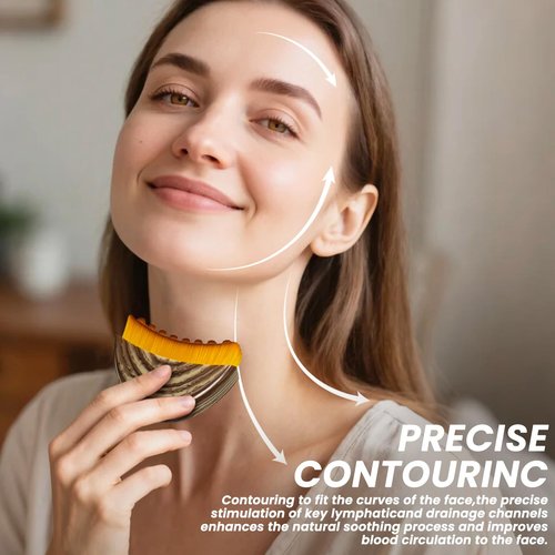 Holifada Lymphatic Contour Face Brush,Contour Face Brush for Lymphatic Drainage,Dry Lymphatic Drainage Massager,Chin & Jawline Sculpting,Improves Skin Glow & Absorption (3PCS)
