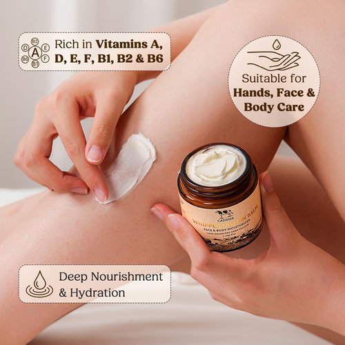 CADDISE Whipped Beef Tallow for Skin – 100% Grass-Fed Handmade Cream Moisturizer for Face & Body, Natural with Honey, Shea Butter, Jojoba Oil, Non-Greasy, Nourishing for Men, Women, Kids, 4 Oz