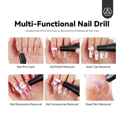 SAVILAND Professional Electric Nail Drill for Acrylic Nails : 35000RPM 2025 Portable Nail File Faster Removal Acrylic Nails & Large Battery Capacity for Nail Art, Pedicure Manicure Home Nail Salon