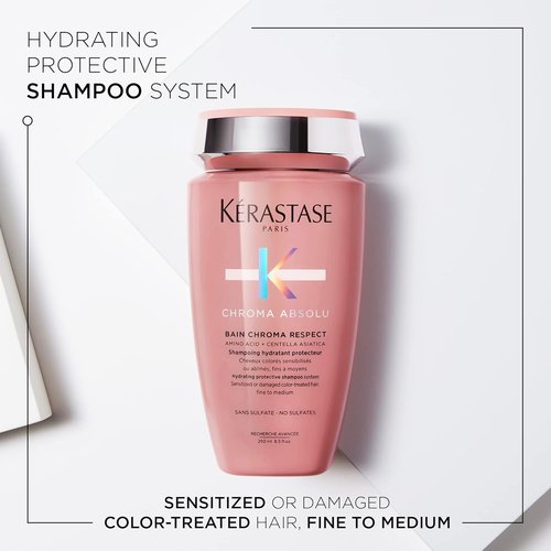 Kerastase Chroma Absolute Shampoo - Hydrating Formula for Color-Treated Hair | Protects Fine to Medium Hair with Glycerin & Hyaluronic Acid
