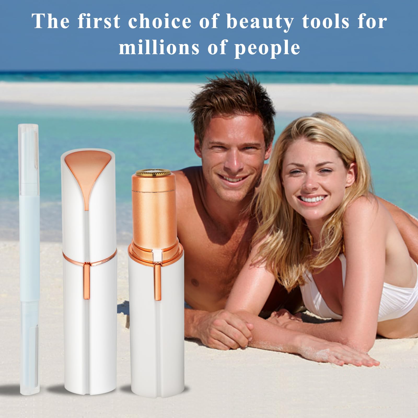 Yunmiss Facial Hair Removal for Women Men，Electric Painless Hair Removal Device Included 2 x Replacement Heads，USB Rechargeable Lady Womens Face Shaver with LED Light for Lip,Chin,Arms (Multicolor)