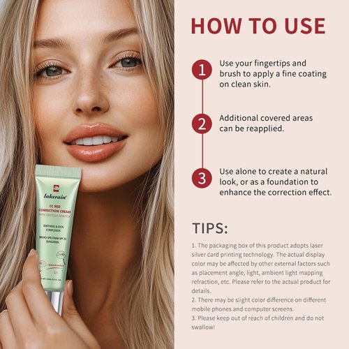 CC Cream Red Corrector by [Brand Name] - Lightweight Color Correcting Formula with SPF | Medium Coverage for Redness, Blemishes & Acne Marks