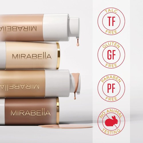 Mirabella Invincible HD Liquid Foundation - Moisturizing Full-Coverage Makeup for All Skin Types | Deep D200