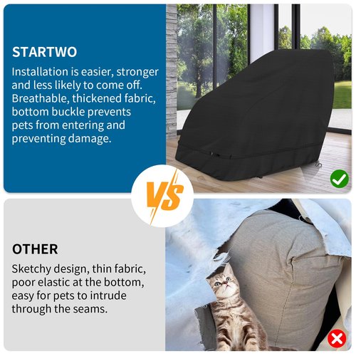 Dustproof Thickened Massage Chair Cover, STARTWO Waterproof Zero Gravity Armchair Covers 420D Oxford Cloth Game Recliner Protective, Fit RealRelax Most Brands of Massage Chair(Black 59 * 39.5 * 47 in)