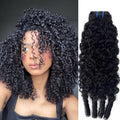Daikemei Burmese Curly Bundles Human Hair 20 Inch 3C4A Water Wave Quick Weave with Spiral Curly End 100% Unprocessed Kinky Curly Human Bundles in Hair Extensions Natural Black