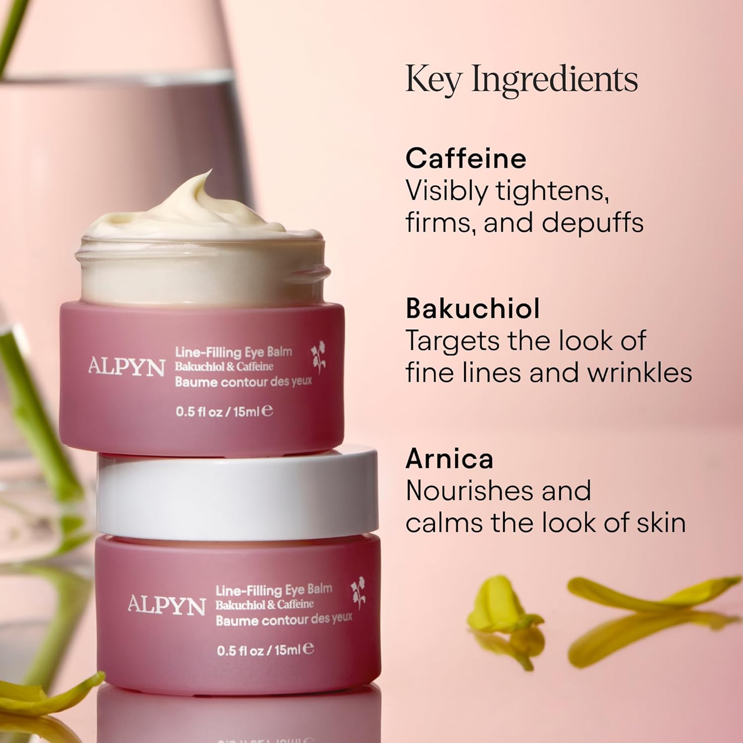 Alpyn Line-Filling Eye Balm - Bakuchiol & Caffeine Formula to Reduce Fine Lines & Puffiness | 0.5 oz / 14 ml