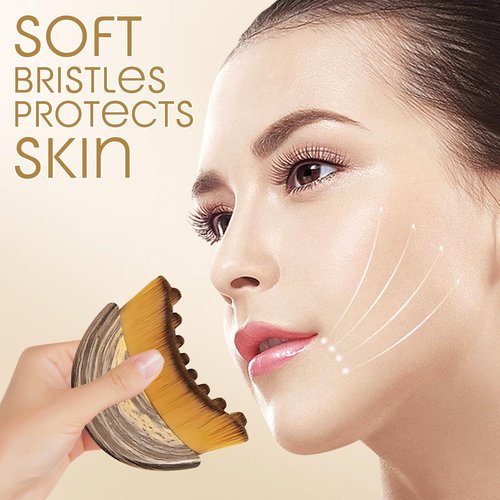 2PCS Lymphatic Contour Face Brush - Ultra-Soft Bristles for Facial Lymphatic Drainage, Chin & Jawline Sculpting, Ergonomic Design for Depuffing - Gua Sha Brush Alternative, Dry Brush for Face