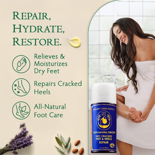 Skiennix Dry Cracked Heels Repair - Organic Foot Cream with Jojoba, Lavender & Vitamin E | 3.4 oz Hydrating Balm