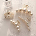Skiennix Large Pearl Hair Clips - Strong Hold No Slip Claw Clips Set | Perfect for Thick & Thin Hair (4 PCS)