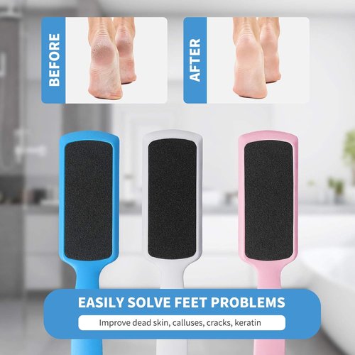 Fu Store Pedicure Foot Files - Double-Sided Callus Remover for Smooth Feet | 3 Pack