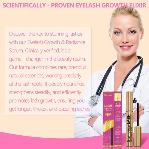 Glamosoar Lash Serum Eyelash Growth Serum Lash Enhancing - Get Fuller,Longer,Stronger Lashes 4ml