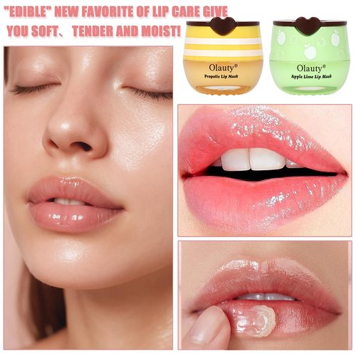 6 PCS Bee Lip Balm Honey Pot,Valentines Day Gifts,Birthday Gifts for Women Girls,Honey Lip Balm Lip Mask,Propolis Moisturizing Lip Sleeping Mask,Hydrating Prevention Dry and Cracked Lip