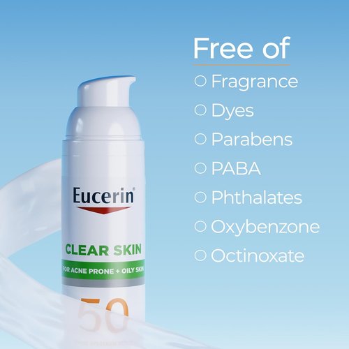 Eucerin Sunscreen Lotion SPF 50 - Lightweight Acne-Prone Skin Formula | Oil-Absorbing, 2.5 Fl Oz