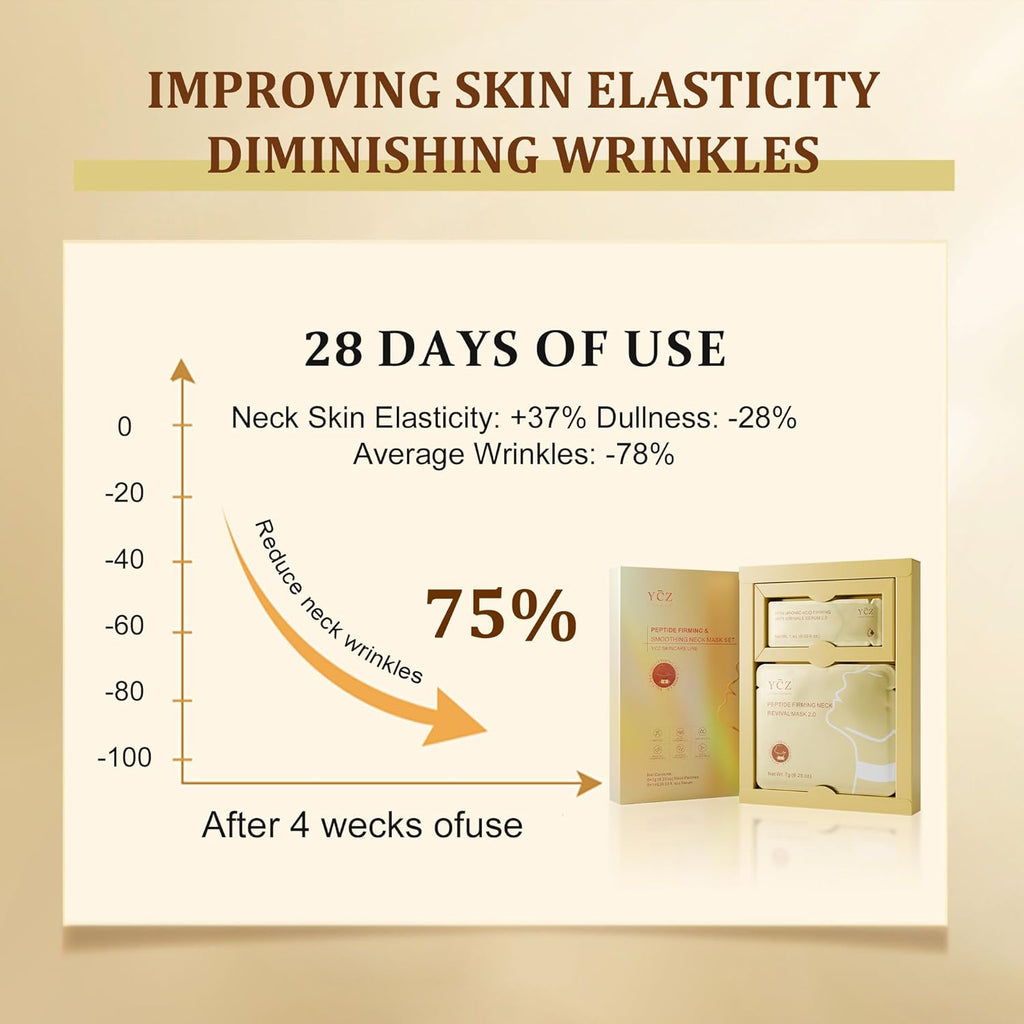 Ycz Firming Neck Mask | Deep Hydration & Collagen Anti-Wrinkle Patches with 8 Peptides