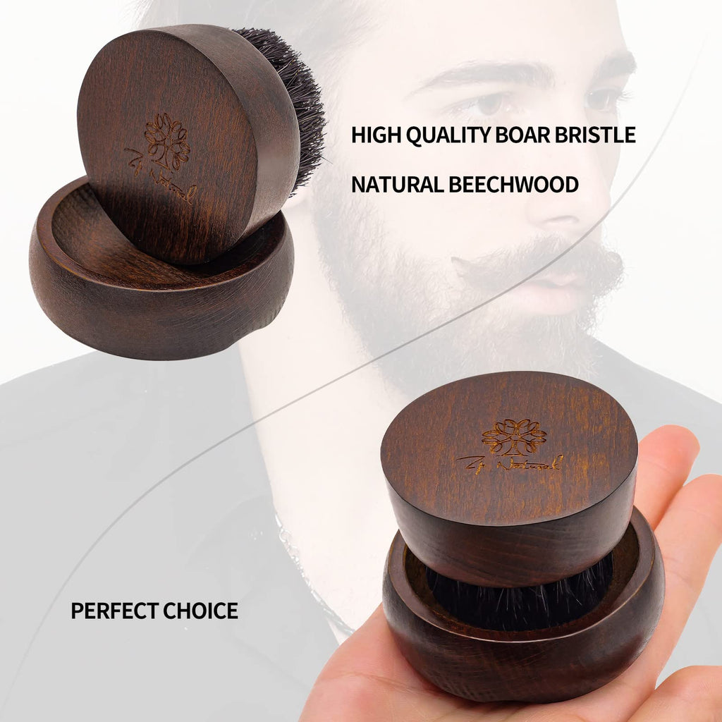 ZP Natural Beard Brush for Men - 100% Boar Bristle Beard Brush, Comes with Solid Wood Base - Mastering The Beards of Men All Over The World