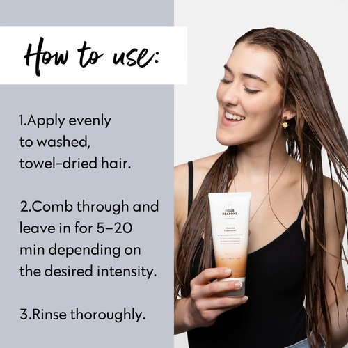 FOUR REASONS Toffee Color Mask - Vegan Hair Gloss & Color Depositing Conditioner | 6.76 fl oz