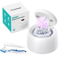 HouseSapp Ultrasonic Retainer Cleaner Machine - 45kHz Dental Clean Pod with 6 Cleaning Lights for Denture, Toothbrush Head, Aligner, Night/Mouth Guard, Jewelry, Ultra Sonic Cleaner with Lifting Tray