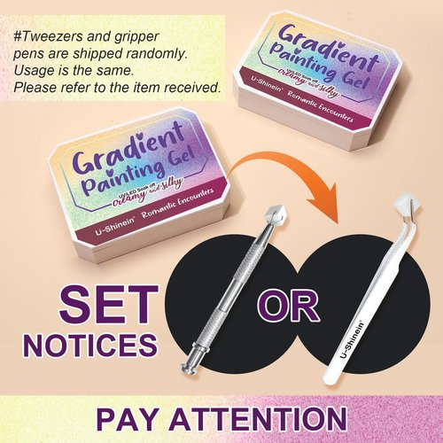 U-Shinein Gradient Painting Gel, 9 Colors Ombre Gel Nail Polish Include Almond Nude Black&White Sponging for Pigment Pat Kit Aura Nails, French Manicure DIY Terracotta Blush Set
