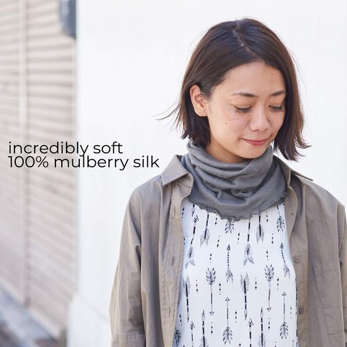 CHARM Silk Headband Scarf Neck Gaiter - Womens Chemo Head Wrap Mens Motorcycle Fashion Black