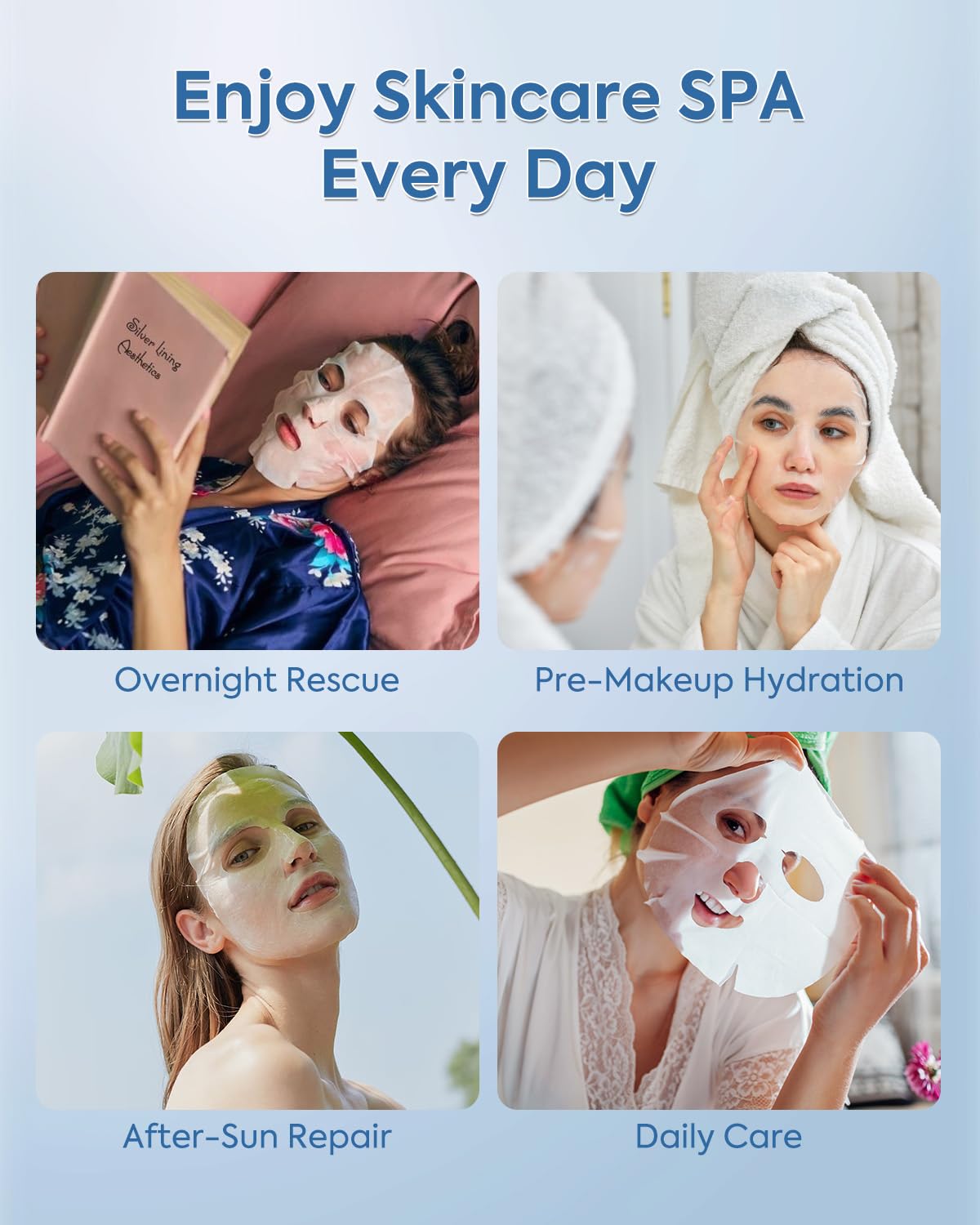 可复美 KOMFYMED Recombinant Collagen Sheet Mask – Hydrating & Soothing Facial Mask with Patented Ultra-Fit Sheet for Sensitive Skin, Face Mask for Improve Skin Comfort & Elasticity (5 Sheets, 25 g Each)