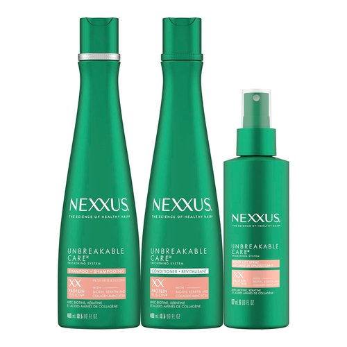Nexxus Unbreakable Care Shampoo & Conditioner Set - Strengthening Leave-In Spray for Fine Hair