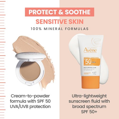 Avène High Protection Tinted Compact | Mineral Sunscreen SPF 50+ | Water-Resistant & Non-Greasy