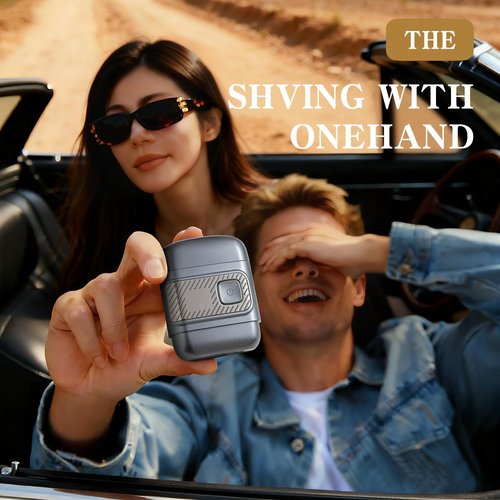 Electric Shaver, Portable Small Travel Shaver, Household IPX6 Waterproof Shaver with LED Battery Level Display,USB-C Fast Charging (Black)