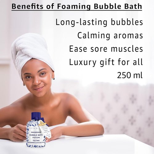 Regine Switzerland Magnesium Bubble Bath - Long-Lasting Foam for Sore Muscle Recovery | Relaxing Tea Tree & Eucalyptus