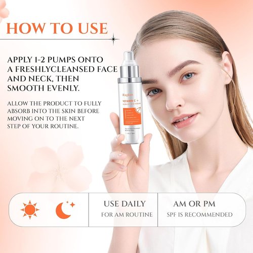 Ragkun 20% Vitamin C Serum, Retinol Serum for Face, Dark Spot Remover for Face, CE Ferulic Acid, Hyaluronic Acid, Hydrate & Plump Skin Care Anti Aging Wrinkle Brightening Skincare -1 Fl Oz.