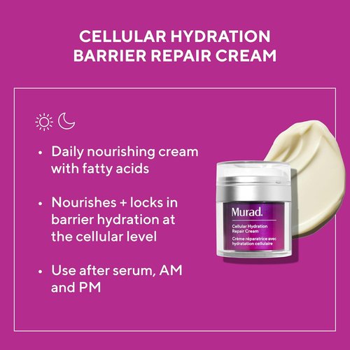 Murad Cellular Hydration Barrier Repair Cream - Moisturizer with Bilberry & Omega Fatty Acids for Dry Skin | 1.7 Fl Oz