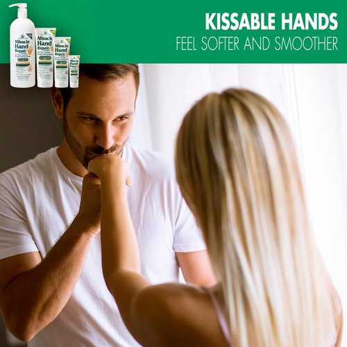 Miracle Hand Repair Cream for Dry Cracked Hands 8 oz Best Healing Hand Cream with 60% Aloe Vera - Non-Greasy Moisturizer for Working Hands - Fast Absorbing Lotion for Extremely Dry Skin (2-Pack)