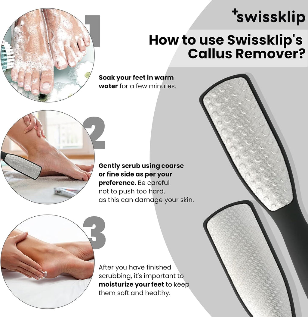 Swissker Foot File Callus Remover - Luxurious Heel Scraper for Cracked Heels | 1 Pack for Smooth Feet