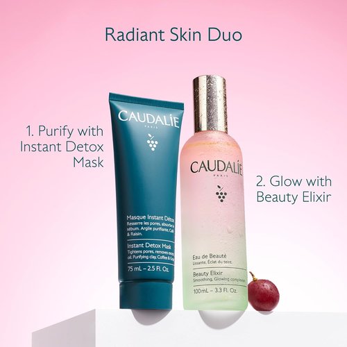 Caudalie Beauty Elixir - Travel-Sized Face Mist & Instant Detox Mask Duo for Radiant Skin