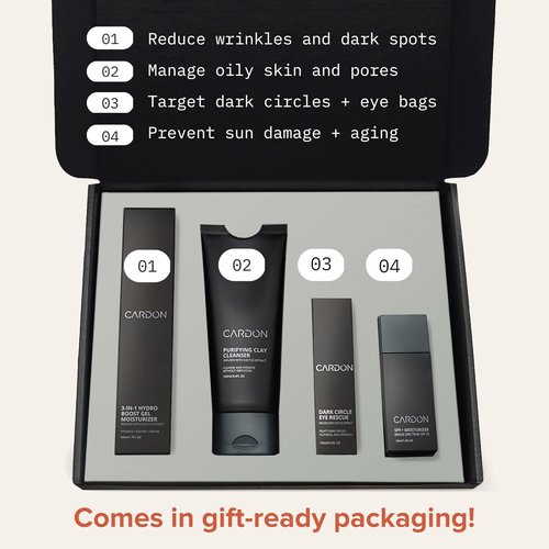 Cardon Men's Skincare Gift Set - Anti-Aging Cactus-Based Routine for All Skin Types | 4-Piece Set