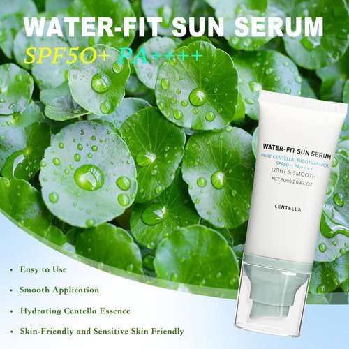 Centella | Korean Sunscreen SPF 50+ - Lightweight Mineral Formula for Sensitive Skin, 1.7 oz